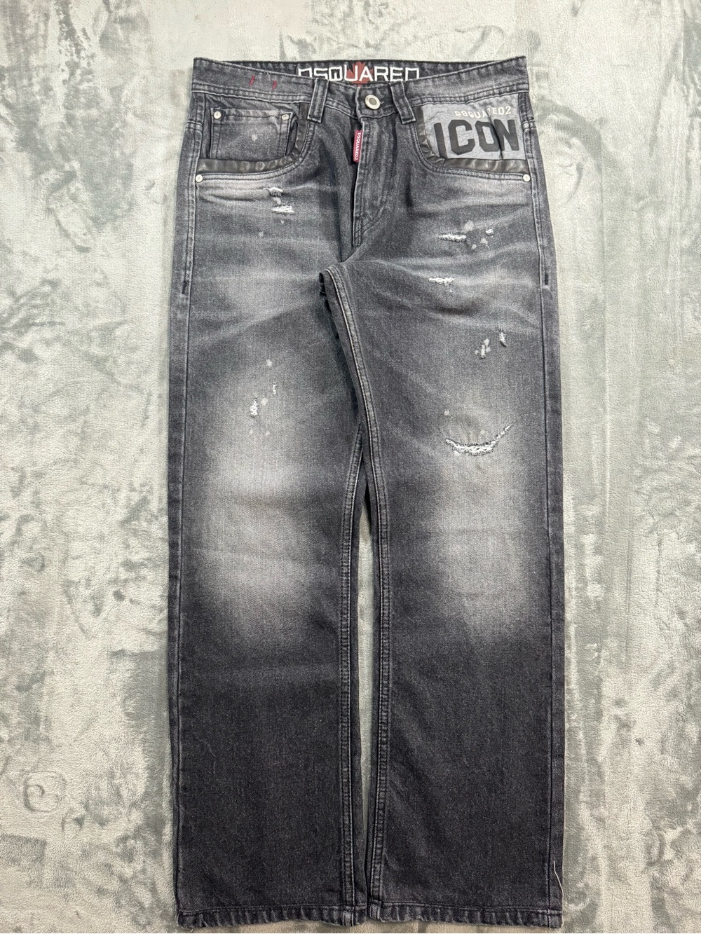 DSQUARED2 Black Gray Washed ICON Straight Jeans